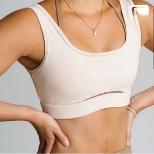 Zyia Cocoa And Cream Streamline Bra Size Large